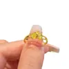 Anel de dedo 3D de rosa com banho de ouro de areia do Vietnã ouro real anel de dedo luxo avançado nicho e-commerce ao vivo fábrica atacado