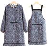 Bata de Lona Catering Trabajo Anti-Manchas Ropa de Trabajo Especial para Hombres y Mujeres Cocina Cocinar Delantal para el Hogar Mangas Largas Retro