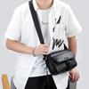 NIUCUNZH Bolsa Funcional Cuero Genuino Horizontal Pequeña Cuadrada para Hombre Gran Capacidad Bolso de Cuero para Hombre de Moda Bolso de Hombro Cruzado