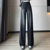 Jeans de Pierna Ancha para Mujer 2025 Otoño e Invierno Estilo Nuevo de Moda para Mujeres Altas, Corte Holgado, Cintura Alta, Pantalones Rectos Adelgazantes
