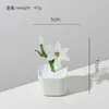 Zibo Flor de Lírio Artificial de Vidro Flor Eterna Buquê de Vidro Planta em Vaso Decoração de Mesa de Escritório Bom Item para Meninas