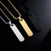 Collar Transfronterizo de Acero Inoxidable Europeo y Americano para Hombre Acero de Titanio Chapado en Oro de 18K Cadena Larga para Suéter Colgante Brillante Se Puede Grabar Joyería