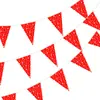 Decoração Transfronteiriça Amazon Dia dos Namorados Bandeirola Casamento Aniversário Banner de Plástico Coração Bandeira Vermelha