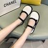 Zapatos casuales versátiles pequeños de cuero para mujer 2024 Verano Nuevos Flats Estilo británico con falda Jk Suela gruesa Zapatos Mary Jane para mujer