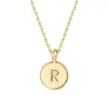 Colar Amazon de 26 Letras Pingente de Moeda Personalizado Corrente Simples Versátil Joia Presente para Mulheres Pingente de Letra