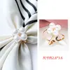 Hebilla de Bufanda de Seda de Alta Gama, Hebilla Pequeña Cuadrada para Bufanda, Broche de Perla Simple, Hebilla Fija Versátil, Hebilla para Esquina, Accesorios de Moda y Creativos