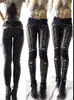 Comercio exterior transfronterizo nuevo punk rock imitación piel leggings ajustados pantalones con tiras pantalones de mujer pantalones de cuero tendencia FQ2174