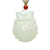 Colgante Bagua con Cabeza de Animal Qilin de Jade Afgano Natural al por Mayor para Hombres y Mujeres, Colgante de Jade Bagua Azul y Blanco