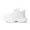 Zapatos infantiles completamente negros zapatos deportivos blancos para niños estilo primavera y otoño malla transpirable zapatos blancos pequeños de botones para niños zapatos para niñas