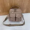 Bolsa Casual Multibolsos de Couro Mukari Transfronteiriça 2025 Nova Versátil Moda Multifuncional Mochila e Bolsa Transversal