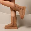 Botas de Neve com Solado Grosso para Mulheres, Novo Modelo Inverno 2026, Quentes, Forradas com Pelo, Botas de Neve de Cano Médio