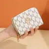 Nuevo diseño de patrón vintage, popular tarjetero tipo acordeón con cremallera doble y herrajes con elemento M, conveniente para guardar tarjetas, gran capacidad