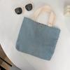 Bolso Retro para Mujer, Bolso Pequeño Color Morandi Estilo Preppy, Neceser de Mano, Bolsa de Almuerzo de Pana, Cambio Caminando