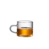 Venta al por mayor, taza de té pequeña transparente de vidrio de borosilicato de alta calidad, taza de té espesada para el hogar con asa, juego de té Kung Fu, taza maestra, taza de degustación.