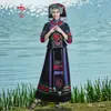 Ropa étnica Yi Mujeres Yi nuevo estilo falda plisada disfraz de actuación Qiang étnico Buyi étnico Festival de la Antorcha minoría étnica trajes de baile