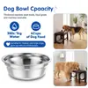 Comedero doble para mascotas de acero inoxidable, ajustable y plegable, para perros medianos y grandes, transfronterizo