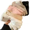Guantes Cálidos de Felpa de Cinco Dedos de Color Sólido Casual para Mujeres en Invierno, Versátiles para Ciclismo, Cortavientos y a Prueba de Frío, Pantalla Táctil Estudiantes
