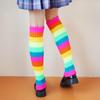 Nuevos Calcetines Arcoíris Estilo Japonés Calcetines Apilables Personalizados Estilo Cola de Hyun Cubre Piernas Tejido Calcetines de Lana Cálidos Elásticos de Tubo Medio para Mujeres