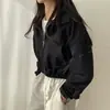 Sudadera cárdigan con cremallera para mujer, chaqueta de diseño corto, cárdigan con cremallera para primavera, otoño e invierno, estilo ligero
