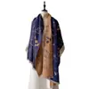 Outono e Inverno Coreano Nova Moda Gato Cachecol de Imitação de Caxemira Estilo Coreano Feminino Estampado Elegante Cachecol Quente Xale para Ar Condicionado