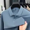 26 Camisas Polo Casual de Manga Larga para Hombre, Color Sólido, Cuello Solapa, Algodón Mercerizado 100%, Gama Alta, para Primavera y Otoño, Ropa de Papá