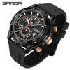 Reloj de Cuarzo para Hombre de Moda Popular Transmisión en Vivo Marca Sanda Casual y Versátil Tres Ojos Seis Agujas Luminoso Resistente al Agua Reloj para Hombre