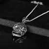 Joyería transfronteriza europea y americana collar de acero inoxidable para hombre hojas calavera aleación titanio imitación acero accesorios hip-hop