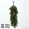 Colgante de pared navideño transfronterizo de Amazon con agujas de pino, bayas rojas y piñas, plantas verdes artificiales, decoración navideña artificial para el hogar al por mayor