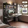 Mesa de Computador de Mesa para Quarto, Mesa de Estudo para Casa com Estante Integrada, Mesa de Jogo com Painel Perfurado para Apartamento Pequeno