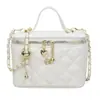 Bolso bandolera para mujer para ir al trabajo, bolso tipo cubo con cadena, patrón de diamante de nicho, nuevo modelo de moda 2026, bolso de hombro versátil, súper popular en otoño