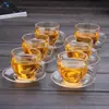 Taza Pequeña de Cata de Té Engrosada, Taza Transparente, Taza de Té para Oficina, Taza de Agua, Juego de Té de Vidrio Resistente al Calor, Taza de Té Pequeña con Asa