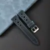 Venta Caliente Hecho a Mano Cuero Genuino de Primera Capa Piel Crazy Horse Correa de Reloj Multiorificio Transpirable Adecuada para Huawei Xiaomi Liberación Rápida