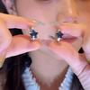 Llamativos ~ aretes de estrella azul para mujer 2023 nuevos aretes de círculo estilo occidental aretes especiales para mujer de alta gama