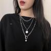 2022 Nuevo Diseño de Nicho Apilado Collar Multicapa Celebridad de Internet Femenina Viento Frío Masculino Cadena de Lana Doble Capa Moderna Fresca