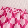 Comercio Exterior Suministro Mayorista Transfronterizo de Ropa de Verano Europea y Americana con Mangas Volantes y Patrón de Mariposas, Tops sin Mangas con Patrón de Lazos para Niñas