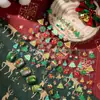 Nuevas Pegatinas Láser Bronceadas para Uñas Árbol de Navidad de Fantasía Árbol de Navidad Relieve Tridimensional Hombre de Jengibre Decoraciones para Uñas