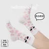 Calcetines de mujer originales, lindos, coloridos, con estampado de leopardo, calcetines de algodón sin costuras, calcetines de estudiante lindos de dibujos animados estilo ins para mujer, industria personalizada del calcetín de Zhuji