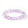 Pulsera Cubo de Amatista Natural Brasileña, Cristal Transparente, Pulsera Cuadrada de Amatista de Lujo Ligero para Mujer, Directo del Fabricante