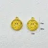Accesorios DIY Chapados en Oro que Conservan el Color Seis Palabras Mantra Cuentas Espaciadoras de Agujero Grande Cuentas Barril Colgante Pulsera Tejida a Mano Collar