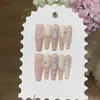 Momoshiori [Lolita Creme] Design de Menina Energética Laço Fita de Pérola Unhas Usáveis Feitas à Mão