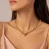 Joyería transfronteriza europea y americana Super hada temperamento moda collar de perlas de imitación moda femenina foto callejera cadena de clavícula apilada de múltiples capas