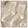 Meias de Dormir Coloridas Espessas com Forro de Fleece para Inverno, Meias Femininas de Cano Médio Quentes e Confortáveis, Meias Zhuji