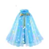30 Luces Capa de Elsa Capa Luminosa Ropa de Rendimiento Navideño para Niños Malla de Doble Capa Luz LED Traje de Niña