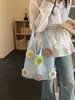 Bolso de Punto Floral Nuevo Transfronterizo, Estilo de Moda y Relajado, Bolso de Mano de Gran Capacidad, Bolso Tote Simple Versátil