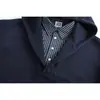 Sudadera con capucha de cuello de camisa falsa de dos piezas simple retro japonesa Rumen Meng para hombre, primavera, otoño, holgada, moderna, de marca, top versátil