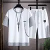 Conjunto deportivo de dos piezas para hombre para baloncesto juvenil de verano, estilo coreano, holgado y versátil, de manga corta, camiseta casual ligera