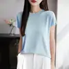 Nuevo Top de Verano 2025 para Mujer, Delgado y Versátil, Imitación Lana, Mangas de Murciélago, Espalda Hueca con Diamantes, Camiseta Base
