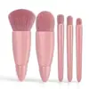 Viagem transfronteiriça conjunto de pincéis de maquiagem caixa com 5 espelhos pincel multifuncional para pó pincel para blush mini pincel de maquiagem com espelho pequeno