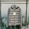 Chamarra de algodón con capucha, manga tejida cálida de empalme, para hombre y mujer, marca M, clásica, bolsillos con cremallera en ambos lados, estilo minimalista para el día a día