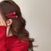 Pasador Retro de Cuadros en Forma de Corazón para Mujer, Pinza Elegante de Lana Roja para el Cabello, Exquisito y Moderno Accesorio para el Cabello de Flequillo Lateral de Año Nuevo